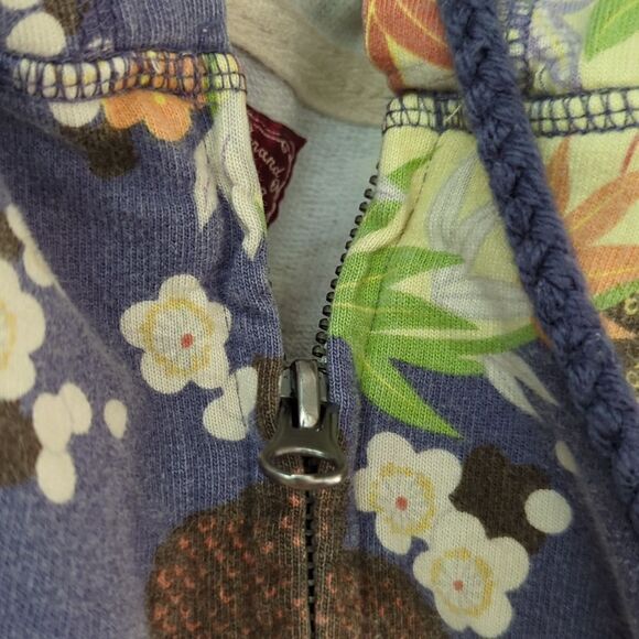Lucky Brand abstract floral print zip up hooded jacket size small Y2K boho - Picture 4 of 6